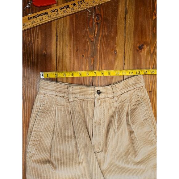2 Womens Eddie Bauer Pleated Corduroy High Waisted Pants Black And Beige Size 10 - Picture 11 of 12